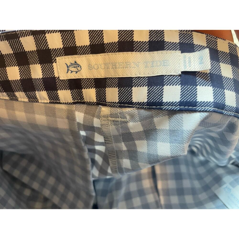 Southern Tide Inlet Gingham Performance Short Womens 2 Nautical Navy - Picture 8 of 13